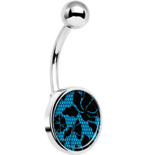 Load image into Gallery viewer, Blue Floral Lace Belly Ring