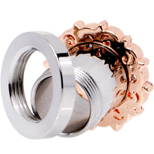 Load image into Gallery viewer, 00G Clear Gem Flowering Frame Screw Fit Tunnel Plug Set