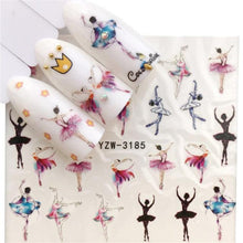 Load image into Gallery viewer, Nail Art Water Transfer Stickers Anime Mouse Animal Kid slider adhesive Watermark Decals Women Beauty Wedding Nails Decal Self-Adhesive 3D Wave Design Decoration for Women Girls Art Stickers Decal Decoration Metallic Curve Strip Line Nail