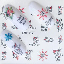 Load image into Gallery viewer, Nail Art Water Transfer Stickers Anime Mouse Animal Kid slider adhesive Watermark Decals Women Beauty Wedding Nails Decal Self-Adhesive 3D Wave Design Decoration for Women Girls Art Stickers Decal Decoration Metallic Curve Strip Line Nail