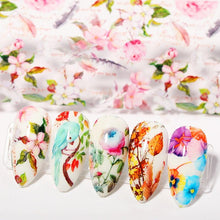 Load image into Gallery viewer, Nail Foils Fall Design Maple Leaves Flower Golden Nail Sliders Snake Leopard Decor Paper Nail Art Sticker Set Decals for Women Nail Decorations Accessories Metal Curve Stripe Lines Design Letter Nail Sticker Adhesive Decoration
