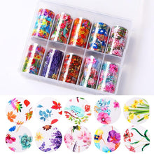 Load image into Gallery viewer, Nail Foils Fall Design Maple Leaves Flower Golden Nail Sliders Snake Leopard Decor Paper Nail Art Sticker Set Decals for Women Nail Decorations Accessories Metal Curve Stripe Lines Design Letter Nail Sticker Adhesive Decoration