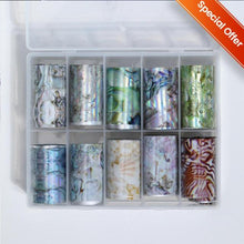 Load image into Gallery viewer, Nail Foils Fall Design Maple Leaves Flower Golden Nail Sliders Snake Leopard Decor Paper Nail Art Sticker Set Decals for Women Nail Decorations Accessories Metal Curve Stripe Lines Design Letter Nail Sticker Adhesive Decoration