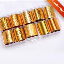 Load image into Gallery viewer, Nail Foils Fall Design Maple Leaves Flower Golden Nail Sliders Snake Leopard Decor Paper Nail Art Sticker Set Decals for Women Nail Decorations Accessories Metal Curve Stripe Lines Design Letter Nail Sticker Adhesive Decoration