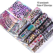 Load image into Gallery viewer, Nail Foils Fall Design Maple Leaves Flower Golden Nail Sliders Snake Leopard Decor Paper Nail Art Sticker Set Decals for Women Nail Decorations Accessories Metal Curve Stripe Lines Design Letter Nail Sticker Adhesive Decoration