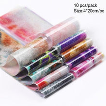 Load image into Gallery viewer, Nail Foils Fall Design Maple Leaves Flower Golden Nail Sliders Snake Leopard Decor Paper Nail Art Sticker Set Decals for Women Nail Decorations Accessories Metal Curve Stripe Lines Design Letter Nail Sticker Adhesive Decoration