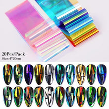 Load image into Gallery viewer, Nail Foils Marble Flower Series Iridescent Nail Art Transfer Sticker Paper Slider Nail Water Decal Design Manicures Decorations Art Manicures Decoration New Gold Nail Transfer Foils for Nail Arts Nails Supply Holographic Effect Nail Art Foil Stickers Hol