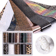 Load image into Gallery viewer, Nail Foils Marble Flower Series Iridescent Nail Art Transfer Sticker Paper Slider Nail Water Decal Design Manicures Decorations Art Manicures Decoration New Gold Nail Transfer Foils for Nail Arts Nails Supply Holographic Effect Nail Art Foil Stickers Hol