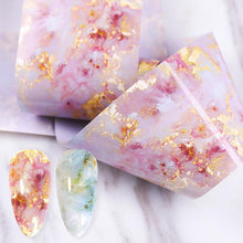 Load image into Gallery viewer, Nail Foils Marble Flower Series Iridescent Nail Art Transfer Sticker Paper Slider Nail Water Decal Design Manicures Decorations Art Manicures Decoration New Gold Nail Transfer Foils for Nail Arts Nails Supply Holographic Effect Nail Art Foil Stickers Hol
