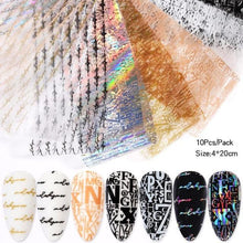 Load image into Gallery viewer, Nail Foils Marble Flower Series Iridescent Nail Art Transfer Sticker Paper Slider Nail Water Decal Design Manicures Decorations Art Manicures Decoration New Gold Nail Transfer Foils for Nail Arts Nails Supply Holographic Effect Nail Art Foil Stickers Hol