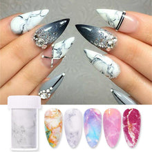 Load image into Gallery viewer, Nail Foils Marble Flower Series Iridescent Nail Art Transfer Sticker Paper Slider Nail Water Decal Design Manicures Decorations Art Manicures Decoration New Gold Nail Transfer Foils for Nail Arts Nails Supply Holographic Effect Nail Art Foil Stickers Hol