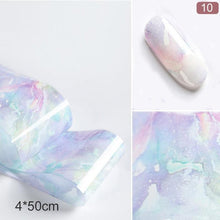 Load image into Gallery viewer, Nail Foils Marble Series Nail Art Transfer Sticker Paper Gold Line Foils Bright Marble Design Decoration Marble Nail Art Stickers Water Transfer Nail Decals Full Wraps Gradient Acrylic Nail Kits for Women Manicure Decoration Accessories