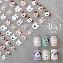 Load image into Gallery viewer, Nail Glue Stickers Stars Moon Cartoon Rabbit Panda Flower Nail Decoration Decals Nail Sticker Nail Art Decorations Design Decoration Acrylic Nail Supplies Designer Nail Decorations for Women Girls Kids 3D Nail Art Stickers Decals