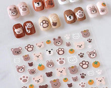 Load image into Gallery viewer, Nail Glue Stickers Stars Moon Cartoon Rabbit Panda Flower Nail Decoration Decals Nail Sticker Nail Art Decorations Design Decoration Acrylic Nail Supplies Designer Nail Decorations for Women Girls Kids 3D Nail Art Stickers Decals