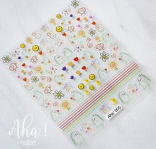 Load image into Gallery viewer, Nail Glue Stickers Stars Moon Cartoon Rabbit Panda Flower Nail Decoration Decals Nail Sticker Nail Art Decorations Design Decoration Acrylic Nail Supplies Designer Nail Decorations for Women Girls Kids 3D Nail Art Stickers Decals