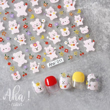 Load image into Gallery viewer, Nail Glue Stickers Stars Moon Cartoon Rabbit Panda Flower Nail Decoration Decals Nail Sticker Nail Art Decorations Design Decoration Acrylic Nail Supplies Designer Nail Decorations for Women Girls Kids 3D Nail Art Stickers Decals