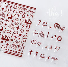 Load image into Gallery viewer, Nail Glue Stickers Stars Moon Cartoon Rabbit Panda Flower Nail Decoration Decals Nail Sticker Nail Art Decorations Design Decoration Acrylic Nail Supplies Designer Nail Decorations for Women Girls Kids 3D Nail Art Stickers Decals