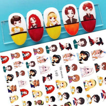 Load image into Gallery viewer, Nail Stickers Cute Rabbit Nail Art Decorations No Face Man Nail Sliders For Manicure Women Kids Girls Manicure Decoration Nail Art Supplies 3D Self-Adhesive Nail Decals Designer Nail Stickers for Acrylic Nails