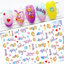 Load image into Gallery viewer, Nail Stickers Cute Rabbit Nail Art Decorations No Face Man Nail Sliders For Manicure Women Kids Girls Manicure Decoration Nail Art Supplies 3D Self-Adhesive Nail Decals Designer Nail Stickers for Acrylic Nails