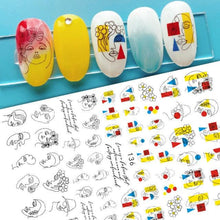Load image into Gallery viewer, Nail Stickers Cute Rabbit Nail Art Decorations No Face Man Nail Sliders For Manicure Women Kids Girls Manicure Decoration Nail Art Supplies 3D Self-Adhesive Nail Decals Designer Nail Stickers for Acrylic Nails