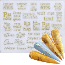 Load image into Gallery viewer, Nail Stickers for Manicure Nail Sticker Sliders For Nails Decal Self-adhesive Nails Figures Transfer Black Accessories Sliders Manicure Decoration 3D Nail Supplies Holographic Decals Transfer Sliders Nail Design Manicures Nail Self-Adhesive Sticker