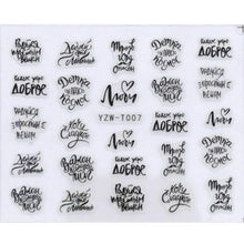 Load image into Gallery viewer, Nail Stickers for Manicure Nail Sticker Sliders For Nails Decal Self-adhesive Nails Figures Transfer Black Accessories Sliders Manicure Decoration 3D Nail Supplies Holographic Decals Transfer Sliders Nail Design Manicures Nail Self-Adhesive Sticker