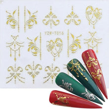 Load image into Gallery viewer, Nail Stickers for Manicure Nail Sticker Sliders For Nails Decal Self-adhesive Nails Figures Transfer Black Accessories Sliders Manicure Decoration 3D Nail Supplies Holographic Decals Transfer Sliders Nail Design Manicures Nail Self-Adhesive Sticker