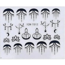 Load image into Gallery viewer, Nail Stickers for Manicure Nail Sticker Sliders For Nails Decal Self-adhesive Nails Figures Transfer Black Accessories Sliders Manicure Decoration 3D Nail Supplies Holographic Decals Transfer Sliders Nail Design Manicures Nail Self-Adhesive Sticker