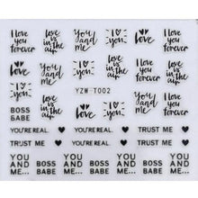 Load image into Gallery viewer, Nail Stickers for Manicure Nail Sticker Sliders For Nails Decal Self-adhesive Nails Figures Transfer Black Accessories Sliders Manicure Decoration 3D Nail Supplies Holographic Decals Transfer Sliders Nail Design Manicures Nail Self-Adhesive Sticker