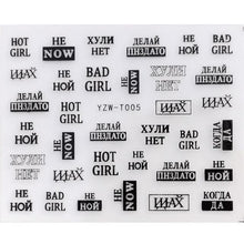 Load image into Gallery viewer, Nail Stickers for Manicure Nail Sticker Sliders For Nails Decal Self-adhesive Nails Figures Transfer Black Accessories Sliders Manicure Decoration 3D Nail Supplies Holographic Decals Transfer Sliders Nail Design Manicures Nail Self-Adhesive Sticker