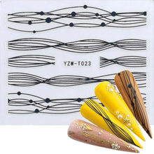 Load image into Gallery viewer, Nail Stickers for Manicure Nail Sticker Sliders For Nails Decal Self-adhesive Nails Figures Transfer Black Accessories Sliders Manicure Decoration 3D Nail Supplies Holographic Decals Transfer Sliders Nail Design Manicures Nail Self-Adhesive Sticker
