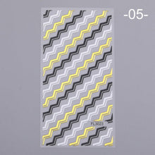 Load image into Gallery viewer, Nail Strip Stickers Black Gold Rose Gold Silver Metal Strip Tape Nail Art Adhesive Foil Tips Nail Sticker Decals Metallic Curve Strip Line Nail Decal Self-Adhesive 3D Wave Design Decoration for Women Girls Tape Nail Art Stickers Decal Decoration