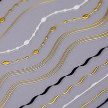 Load image into Gallery viewer, Nail Strip Stickers Black Gold Rose Gold Silver Metal Strip Tape Nail Art Adhesive Foil Tips Nail Sticker Decals Metallic Curve Strip Line Nail Decal Self-Adhesive 3D Wave Design Decoration for Women Girls Tape Nail Art Stickers Decal Decoration