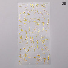 Load image into Gallery viewer, Nail Strip Stickers Black Gold Rose Gold Silver Metal Strip Tape Nail Art Adhesive Foil Tips Nail Sticker Decals Metallic Curve Strip Line Nail Decal Self-Adhesive 3D Wave Design Decoration for Women Girls Tape Nail Art Stickers Decal Decoration