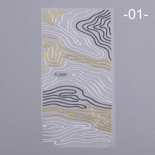 Load image into Gallery viewer, Nail Strip Stickers Black Gold Rose Gold Silver Metal Strip Tape Nail Art Adhesive Foil Tips Nail Sticker Decals Metallic Curve Strip Line Nail Decal Self-Adhesive 3D Wave Design Decoration for Women Girls Tape Nail Art Stickers Decal Decoration