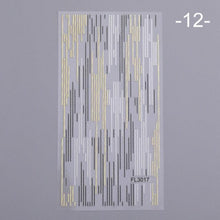 Load image into Gallery viewer, Nail Strip Stickers Black Gold Rose Gold Silver Metal Strip Tape Nail Art Adhesive Foil Tips Nail Sticker Decals Metallic Curve Strip Line Nail Decal Self-Adhesive 3D Wave Design Decoration for Women Girls Tape Nail Art Stickers Decal Decoration