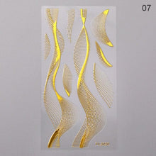 Load image into Gallery viewer, Nail Strip Stickers Black Gold Rose Gold Silver Metal Strip Tape Nail Art Adhesive Foil Tips Nail Sticker Decals Metallic Curve Strip Line Nail Decal Self-Adhesive 3D Wave Design Decoration for Women Girls Tape Nail Art Stickers Decal Decoration