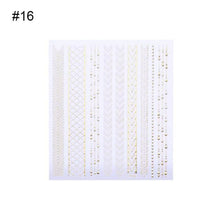 Load image into Gallery viewer, Nail Strip Stickers Black Gold Rose Gold Silver Metal Strip Tape Nail Art Adhesive Foil Tips Nail Sticker Decals Metallic Curve Strip Line Nail Decal Self-Adhesive 3D Wave Design Decoration for Women Girls Tape Nail Art Stickers Decal Decoration