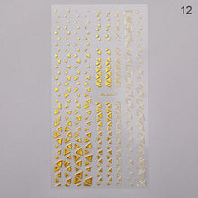 Load image into Gallery viewer, Nail Strip Stickers Black Gold Rose Gold Silver Metal Strip Tape Nail Art Adhesive Foil Tips Nail Sticker Decals Metallic Curve Strip Line Nail Decal Self-Adhesive 3D Wave Design Decoration for Women Girls Tape Nail Art Stickers Decal Decoration