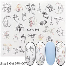 Load image into Gallery viewer, Nail Watermark Decals Sexy lips Middle finger Sexy girl Water Transfer Slider Russia Words Manicure Tattoos Sliders For Manicure Women Kids Girls Manicure Decoration Nail Art Supplies 3D Self-Adhesive Nail Decals Designer Nail Stickers for Acrylic Nails