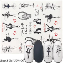 Load image into Gallery viewer, Nail Watermark Decals Sexy lips Middle finger Sexy girl Water Transfer Slider Russia Words Manicure Tattoos Sliders For Manicure Women Kids Girls Manicure Decoration Nail Art Supplies 3D Self-Adhesive Nail Decals Designer Nail Stickers for Acrylic Nails