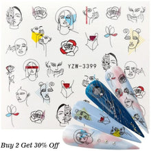 Load image into Gallery viewer, Nail Watermark Decals Sexy lips Middle finger Sexy girl Water Transfer Slider Russia Words Manicure Tattoos Sliders For Manicure Women Kids Girls Manicure Decoration Nail Art Supplies 3D Self-Adhesive Nail Decals Designer Nail Stickers for Acrylic Nails