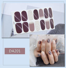 Load image into Gallery viewer, Nail Wraps Polish Decals Strips Golden Glitter 3D Adhesive Full Nail Art Stickers Manicure Kits Women Nail Decorations Accessories Metal Curve Stripe Lines Design Letter Nail Sticker Adhesive Decoration Template Nail Tool Decorations