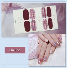 Load image into Gallery viewer, Nail Wraps Polish Decals Strips Golden Glitter 3D Adhesive Full Nail Art Stickers Manicure Kits Women Nail Decorations Accessories Metal Curve Stripe Lines Design Letter Nail Sticker Adhesive Decoration Template Nail Tool Decorations