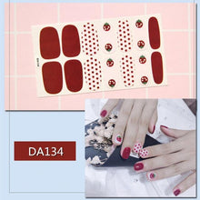 Load image into Gallery viewer, Nail Wraps Polish Decals Strips Golden Glitter 3D Adhesive Full Nail Art Stickers Manicure Kits Women Nail Decorations Accessories Metal Curve Stripe Lines Design Letter Nail Sticker Adhesive Decoration Template Nail Tool Decorations