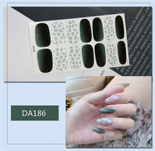 Load image into Gallery viewer, Nail Wraps Polish Decals Strips Golden Glitter 3D Adhesive Full Nail Art Stickers Manicure Kits Women Nail Decorations Accessories Metal Curve Stripe Lines Design Letter Nail Sticker Adhesive Decoration Template Nail Tool Decorations