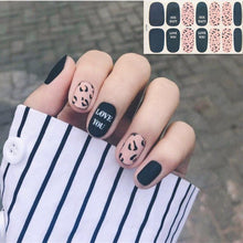 Load image into Gallery viewer, Nail Wraps Polish Decals Strips Golden Glitter 3D Adhesive Full Nail Art Stickers Manicure Kits Women Nail Decorations Accessories Metal Curve Stripe Lines Design Letter Nail Sticker Adhesive Decoration Template Nail Tool Decorations