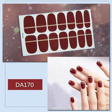 Load image into Gallery viewer, Nail Wraps Polish Decals Strips Golden Glitter 3D Adhesive Full Nail Art Stickers Manicure Kits Women Nail Decorations Accessories Metal Curve Stripe Lines Design Letter Nail Sticker Adhesive Decoration Template Nail Tool Decorations