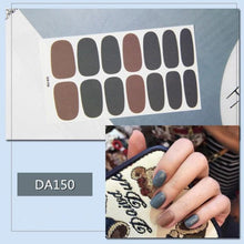 Load image into Gallery viewer, Nail Wraps Polish Decals Strips Golden Glitter 3D Adhesive Full Nail Art Stickers Manicure Kits Women Nail Decorations Accessories Metal Curve Stripe Lines Design Letter Nail Sticker Adhesive Decoration Template Nail Tool Decorations