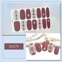 Load image into Gallery viewer, Nail Wraps Polish Decals Strips Golden Glitter 3D Adhesive Full Nail Art Stickers Manicure Kits Women Nail Decorations Accessories Metal Curve Stripe Lines Design Letter Nail Sticker Adhesive Decoration Template Nail Tool Decorations